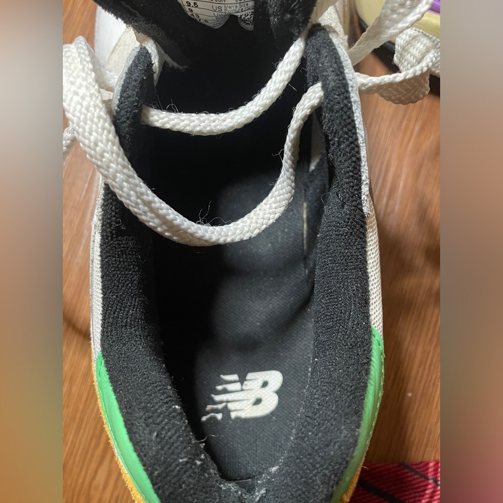 New Balance White Sneakers with Purple, Red, Yellow & Green Accents - Picture 3 of 11
